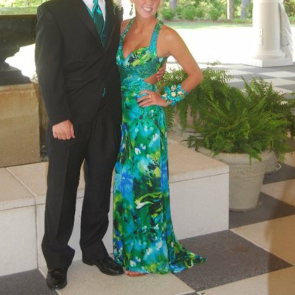 Prom dress with open back